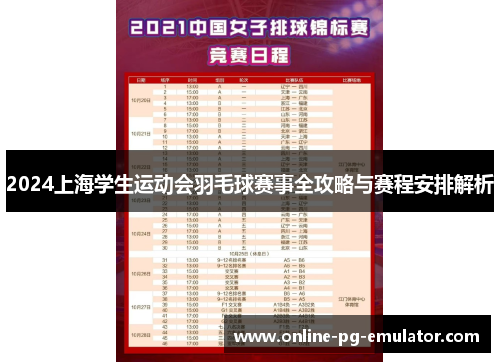 2024上海学生运动会羽毛球赛事全攻略与赛程安排解析 2024上海学生运动会羽毛球赛事全攻略与赛程安排解析