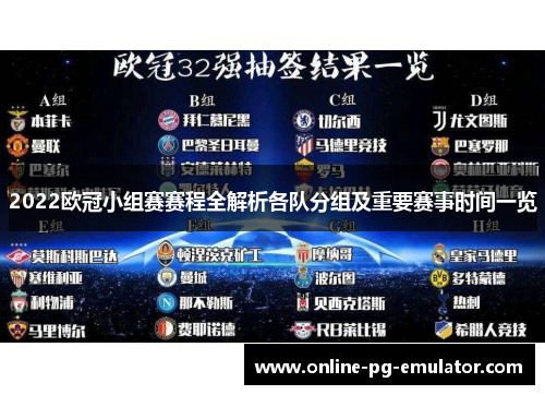 2022欧冠小组赛赛程全解析各队分组及重要赛事时间一览